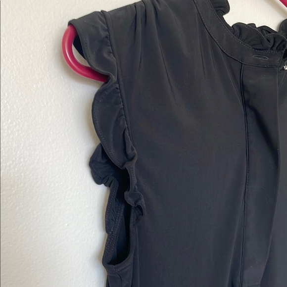 DKNY Black Stretch Ruffled Sleeveless Top Women's Size S - Picture 7 of 10